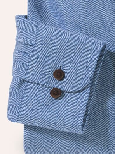 Flanell-Hemd aus Baumwolle Rauchblau