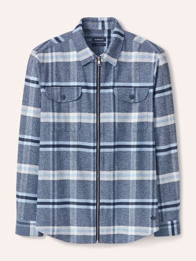 Flanell-Hemd mit Reißverschluss Karo Blau