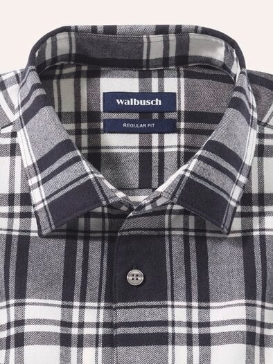 Soft-Flanell Hemd Karo Grau