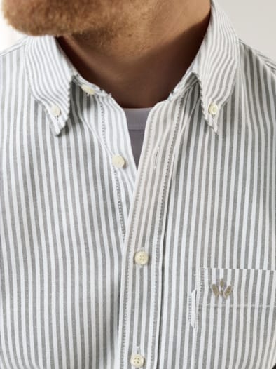Premium Oxford-Hemd Streifen Schilf