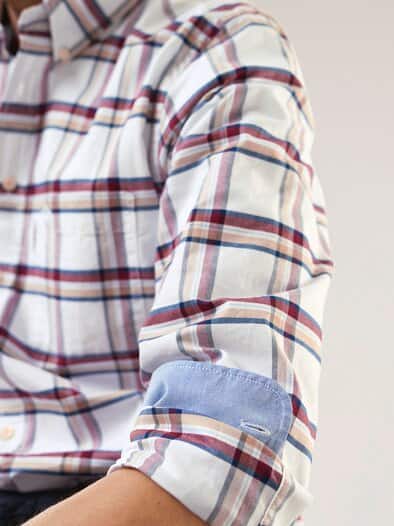 Premium Oxford-Hemd Karo Offwhite