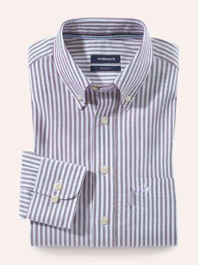 Premium Oxford-Hemd Streifen Bordeaux