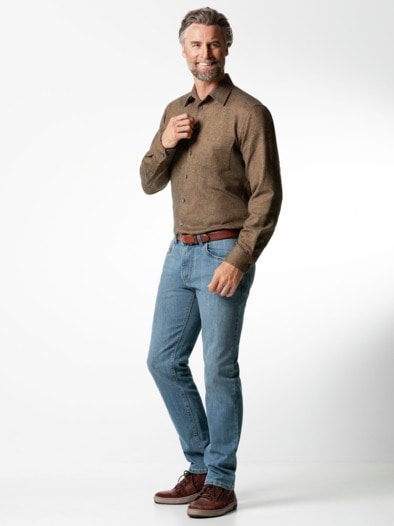 Premium-Flanell Hemd Safran