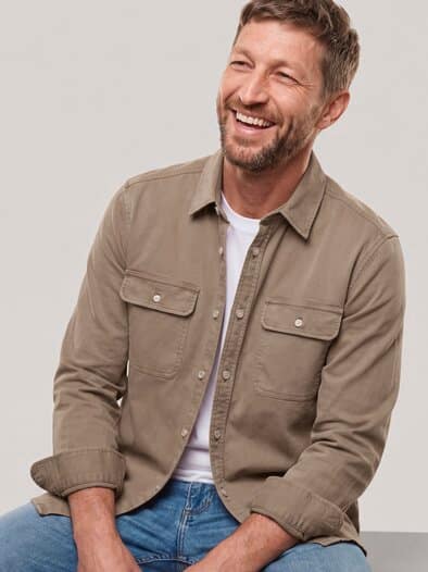 überfärbte Hemd-Jacke Camel