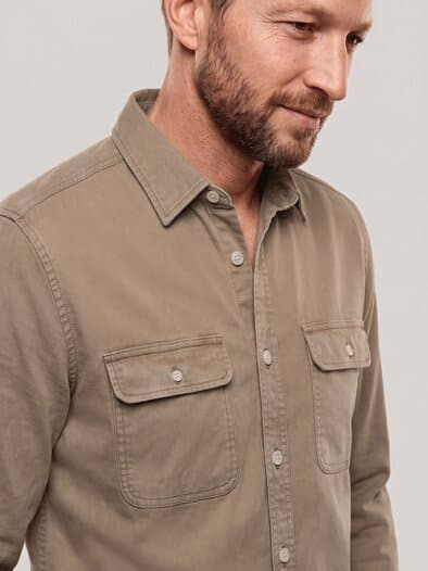 überfärbte Hemd-Jacke Camel