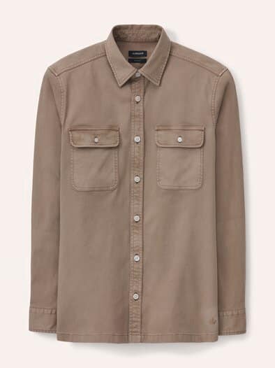 überfärbte Hemd-Jacke Camel