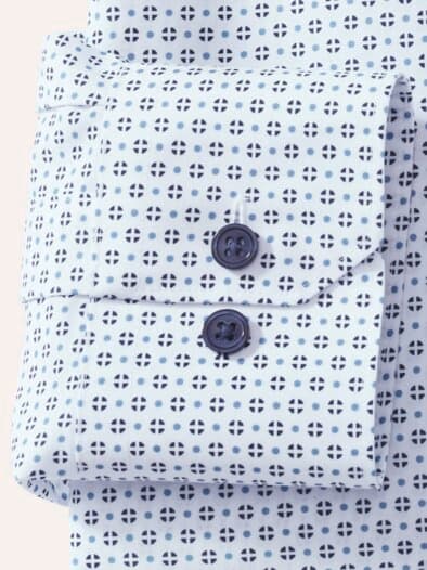 Extraglatt-Stehkragen-Hemd Minimal Druck