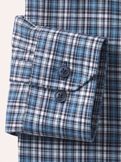 Extraglatt-Hemd Tropical Karo Marine