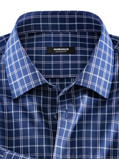 Extraglatt-Hemd Kent-Kragen Karo Navy/Rose