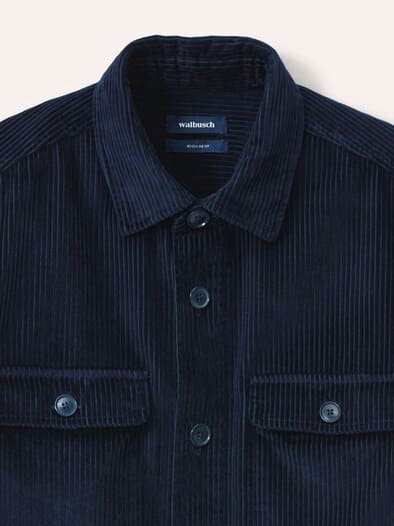 Overshirt aus Breitcord Marine