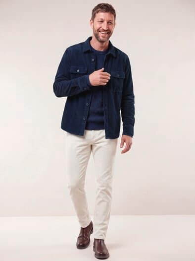 Overshirt aus Breitcord Marine
