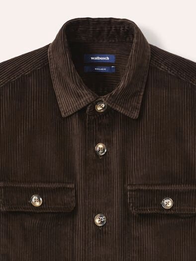 Overshirt aus Breitcord Dunkelbraun