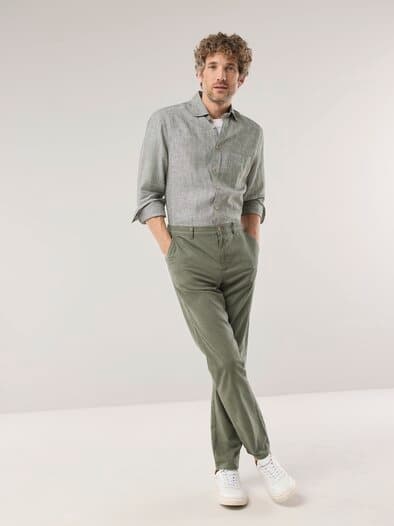 Pures Leinen Hemd Uni Schilf