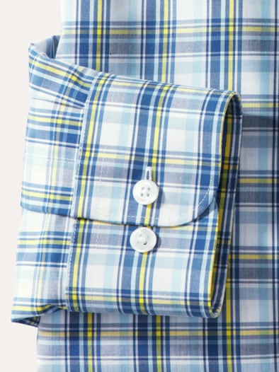 Extraglatt-Hemd Zip & Go Karo Weiß