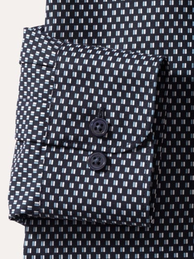 Extraglatt-Hemd Zip & Go Druck Marine