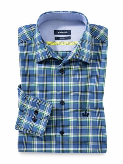 Hochleistungs-Flanell Hemd Fadenkaro Blau