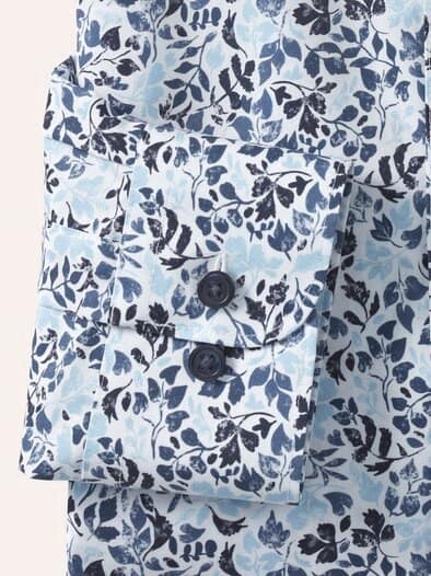 Extraglatt-Hemd Kent-Kragen Blätter Druck