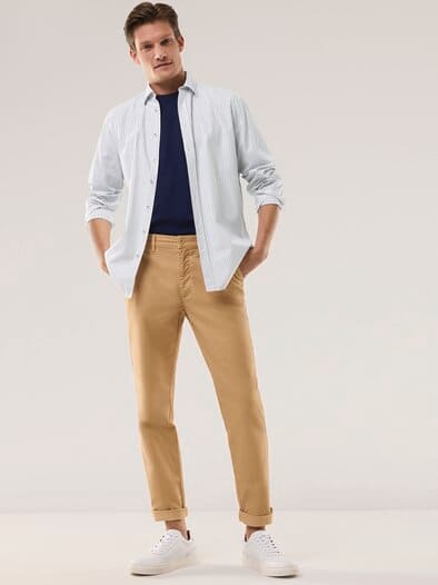 Royal-Oxford Hemd Streifen Weiß