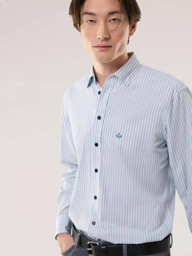 Royal-Oxford Hemd Streifen Bleu