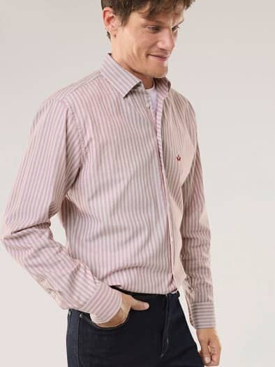 Royal-Oxford Hemd Streifen Rot