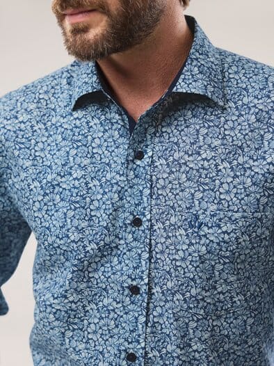 Aktiv-Hemd Blumen Druck