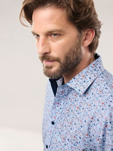 Aktiv-Hemd Blätter Druck