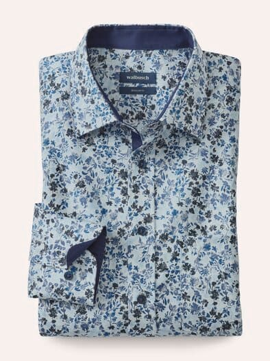 Aktiv-Hemd Blätter Druck