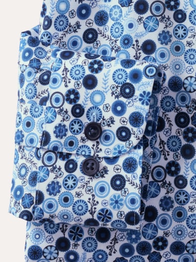 Extraglatt-Hemd Walbusch-Kragen Druck Floral
