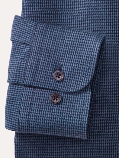 Premium-Flanell Hemd Uni Marine