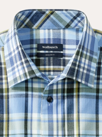 Premium-Flanell Hemd Karo Blau