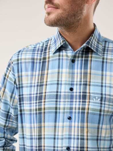 Premium-Flanell Hemd Karo Blau