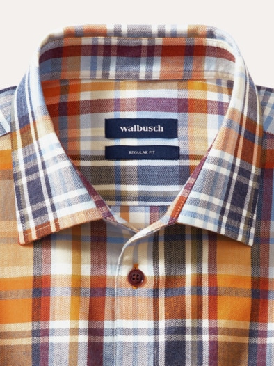 Premium-Flanell Hemd Karo Safran