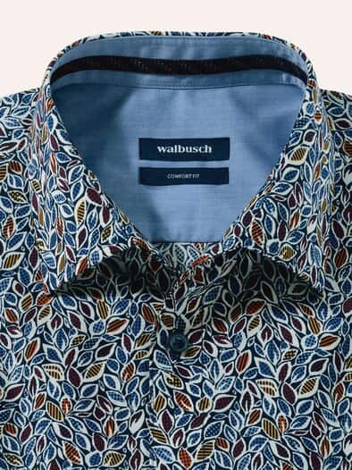 Extraglatt-Hemd Herbstlaub Druck Multicolor