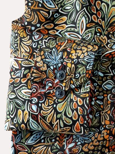 Extraglatt-Hemd Herbstlaub Druck Multi