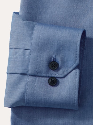 Extraglatt-Hemd Herbstlaub Uni Blau