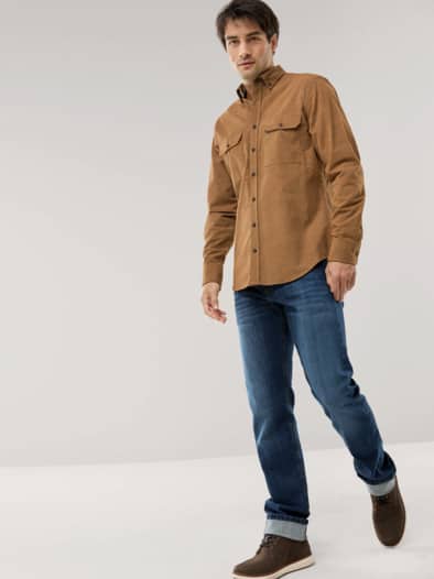 Soft-Cord Overshirt Curry