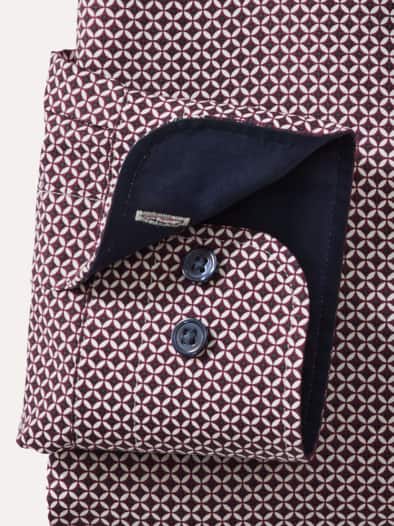 Aktiv-Hemd Druck Bordeaux