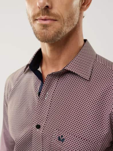 Aktiv-Hemd Druck Bordeaux