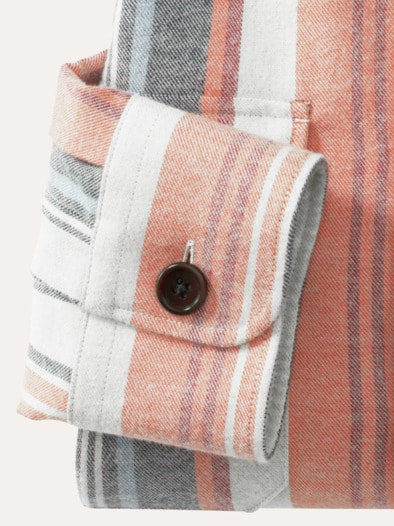 Doppelflanell Hemd-Jacke Streifen Terra