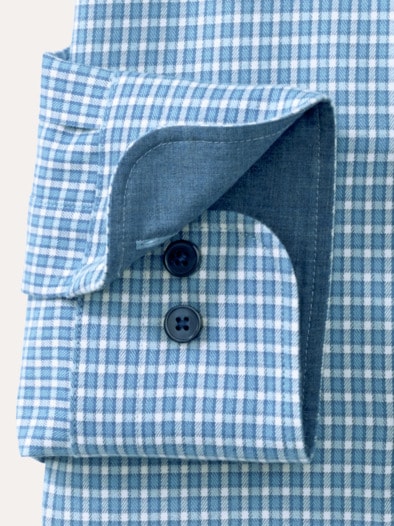 Cashmere-Mix-Hemd Vichy Blau