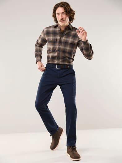 Flanell-Overshirt Karo Braun