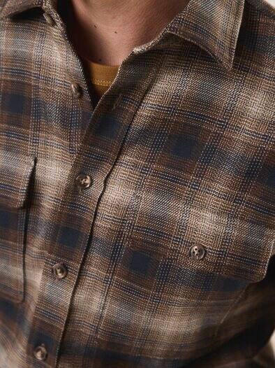 Flanell-Overshirt Karo Braun