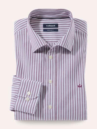 Hemd aus Royal-Oxford Streifen Bordeaux