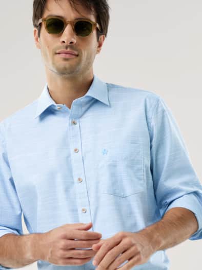 Soft-Tropical Hemd Uni Hellblau