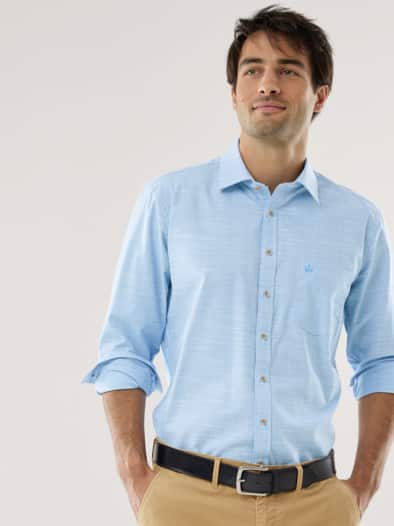 Soft-Tropical Hemd Uni Hellblau