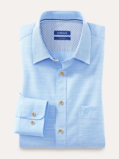 Soft-Tropical Hemd Uni Hellblau