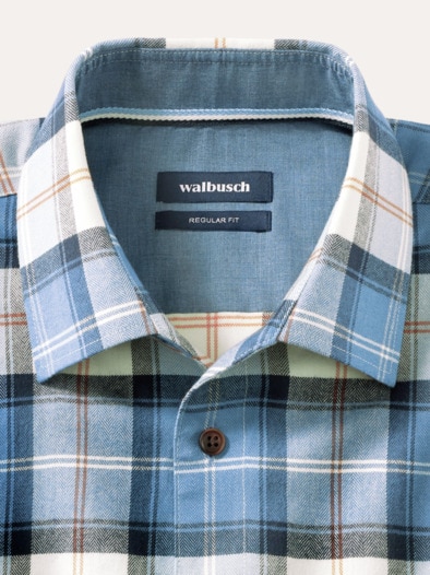 Sturmtief Flanell-Hemd Tartan Blau