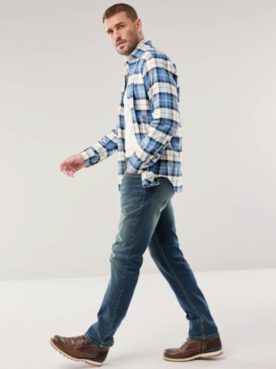 Sturmtief Flanell-Hemd Tartan Blau