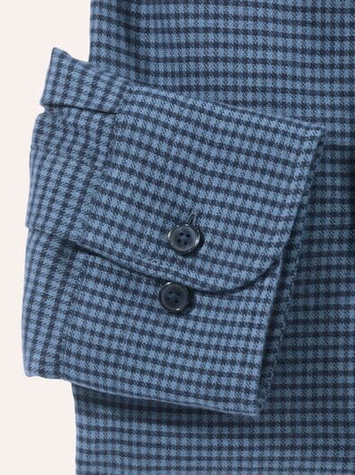 Soft-Flanell Hemd mit Kent-Kragen Minikaro Marine