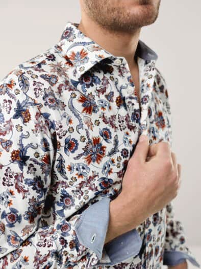 Softflanell-Hemd Druck Wollweiß